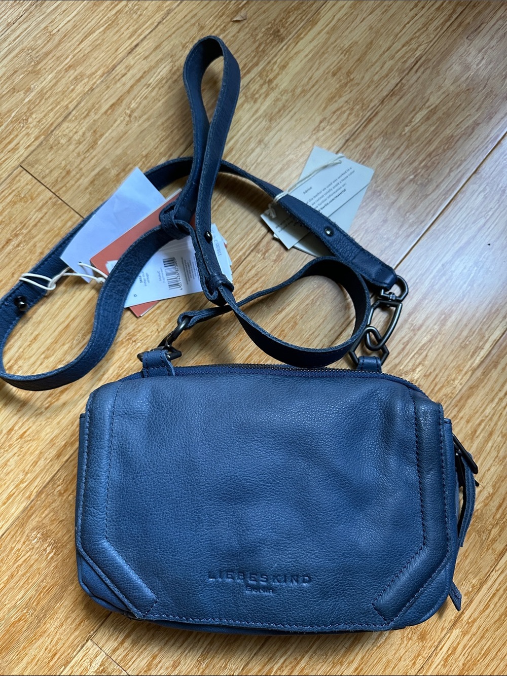 Liebeskind Navy Leather Compact Crossbody NWT